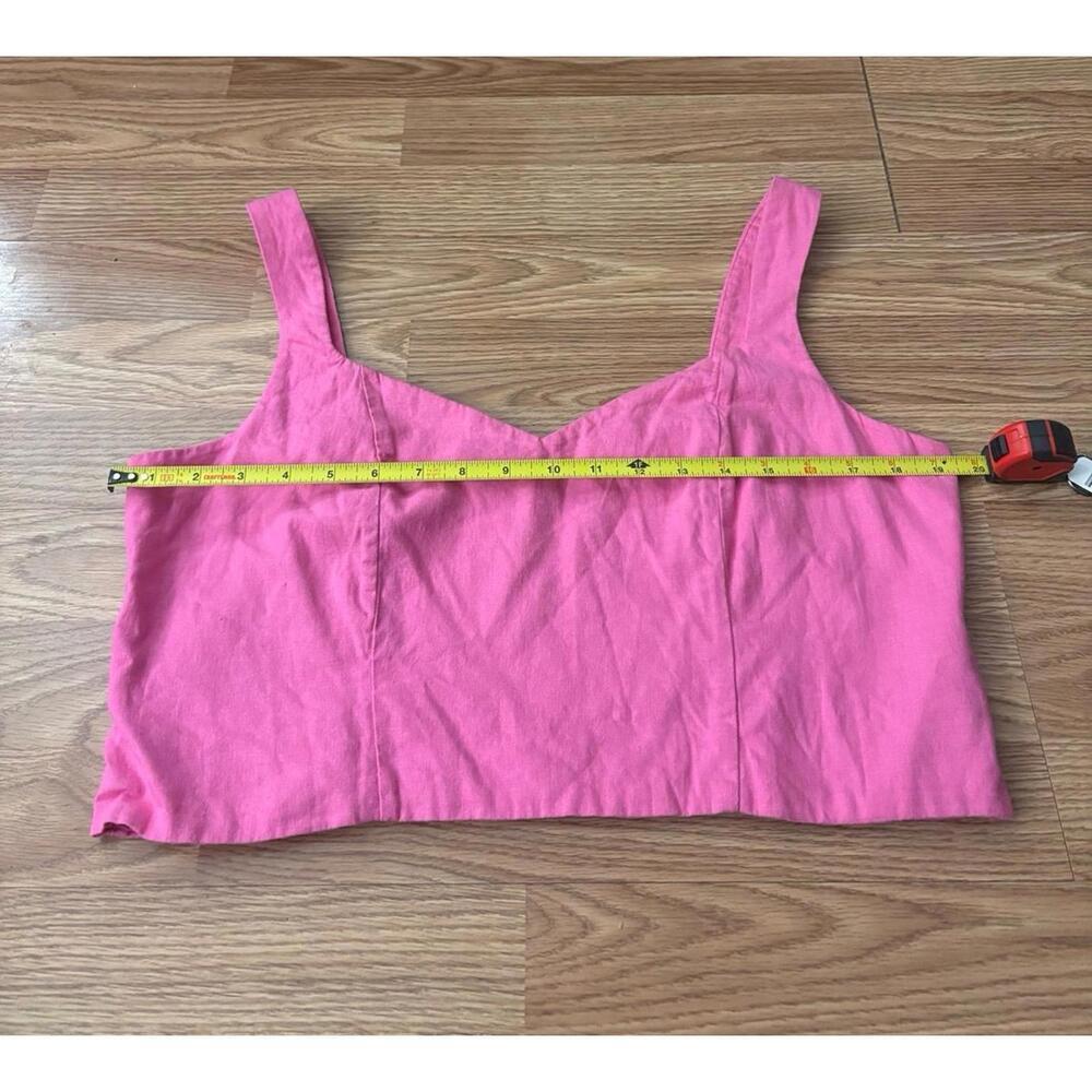 A New Day Linen Blend Pink Crop Top Size Large - Picture 4 of 6